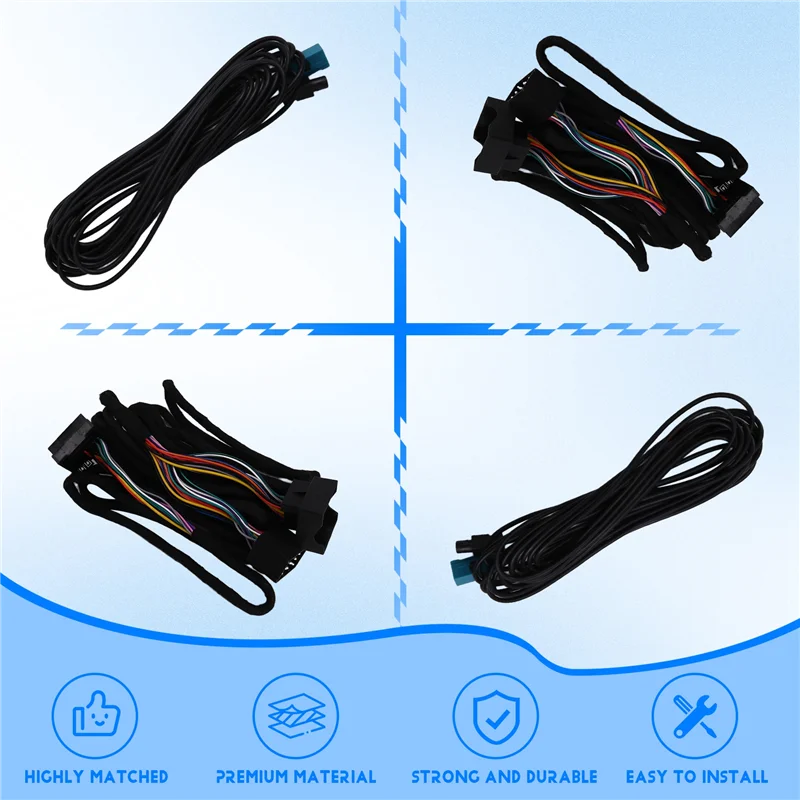 androidヘッドユニットラジオfakraアンテナ電源延長配線ハーネス17-40ピン6m-bmw-x5-m3-m5-e46-e38-e39-e53用