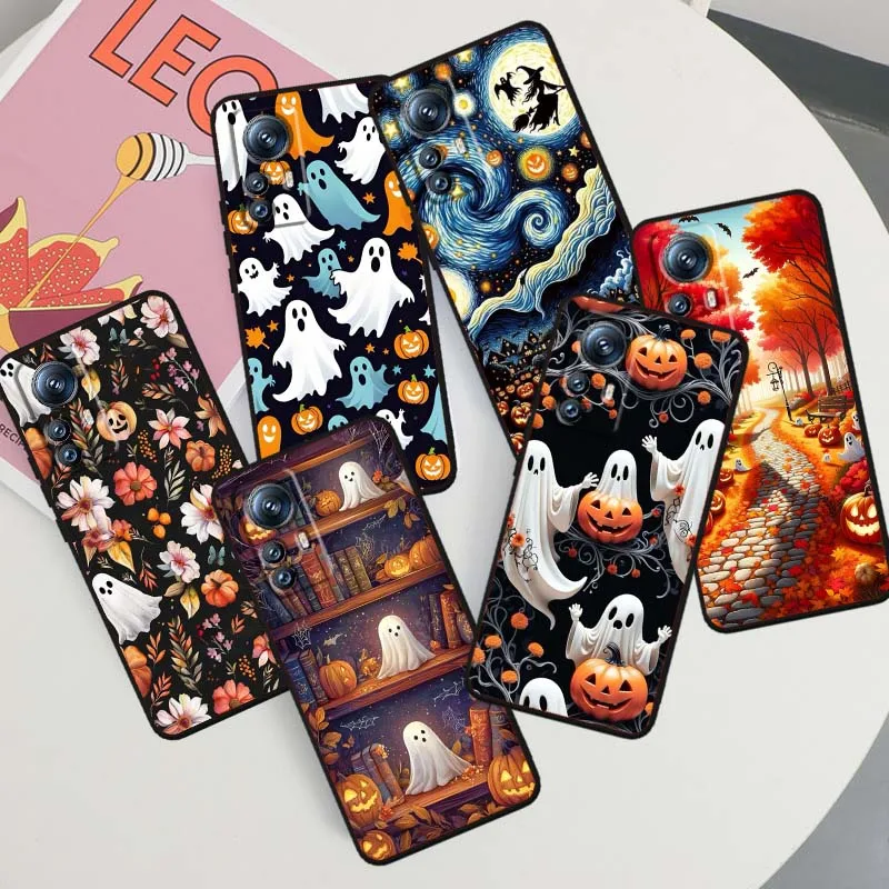 

Halloween Pattern Art Phone Case For Xiaomi Mi 15 14 13 13T 12 12T 12S 11 11i 11T Pro Ultra Lite 5G Black Soft Cover