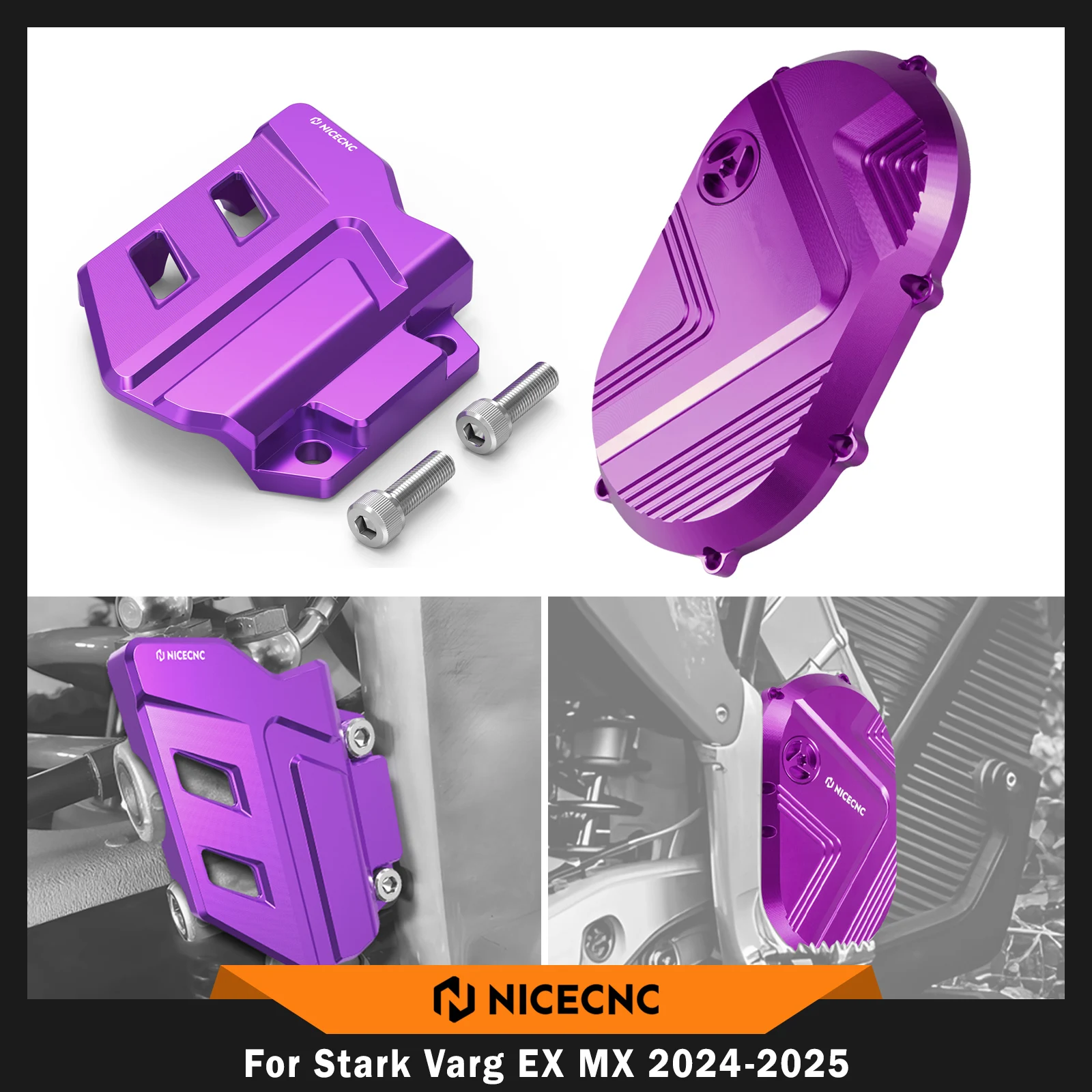 

NICECNC Right Large Motor Cover & Rear Brake Master Cylinder Guard For Stark Varg EX For Stark Varg MX 2024-2025 Electric Bike