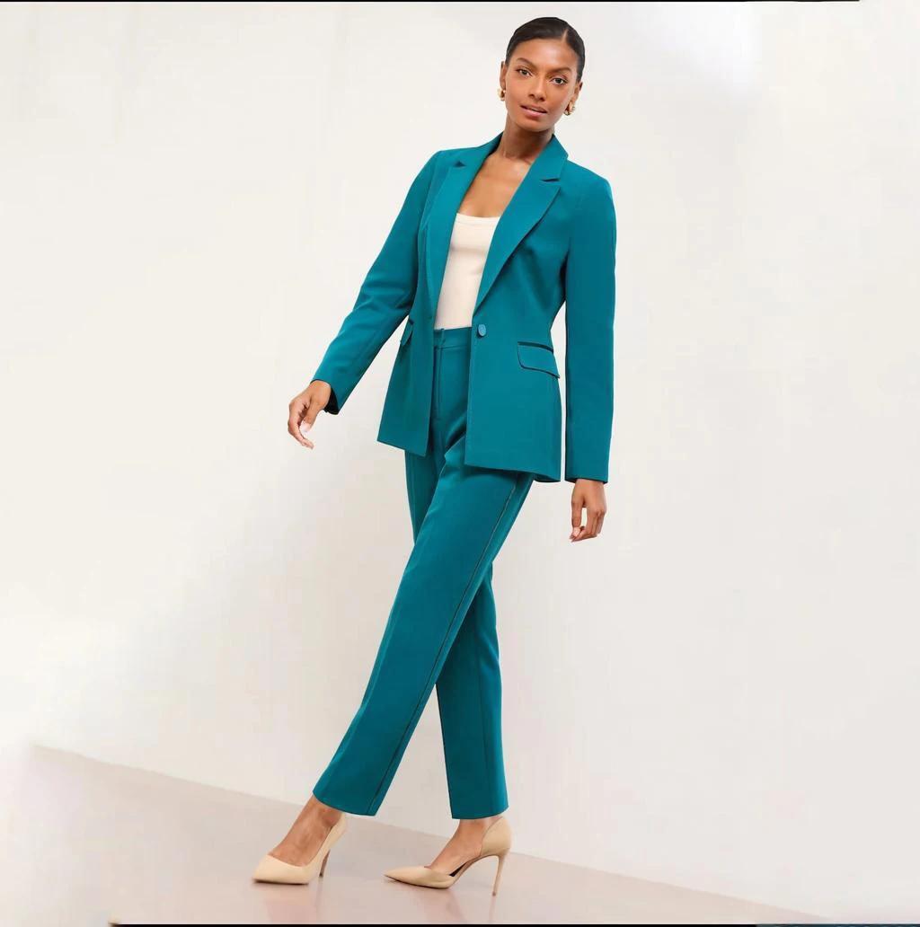 

Women's 2 Piece Business Suit Single Button Blazer Casual Office Work Outfits Elegant Pantsuit Set Customize