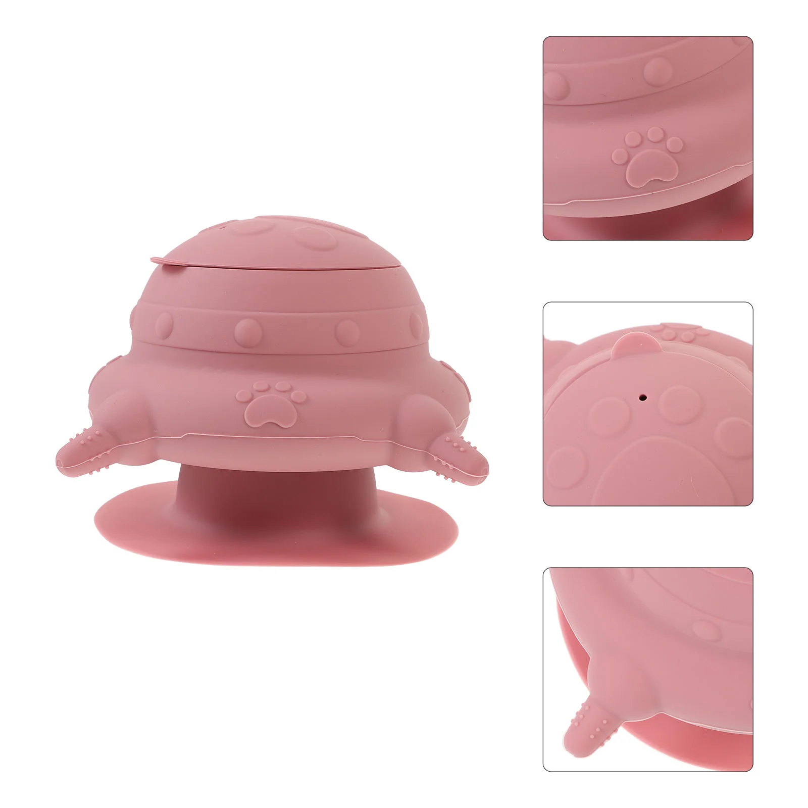 

Pet Feeder 4 Pacifiers Puppy with One-piece Kitten Feeding Bowl Silicone Pink Milk Nursing Nurse