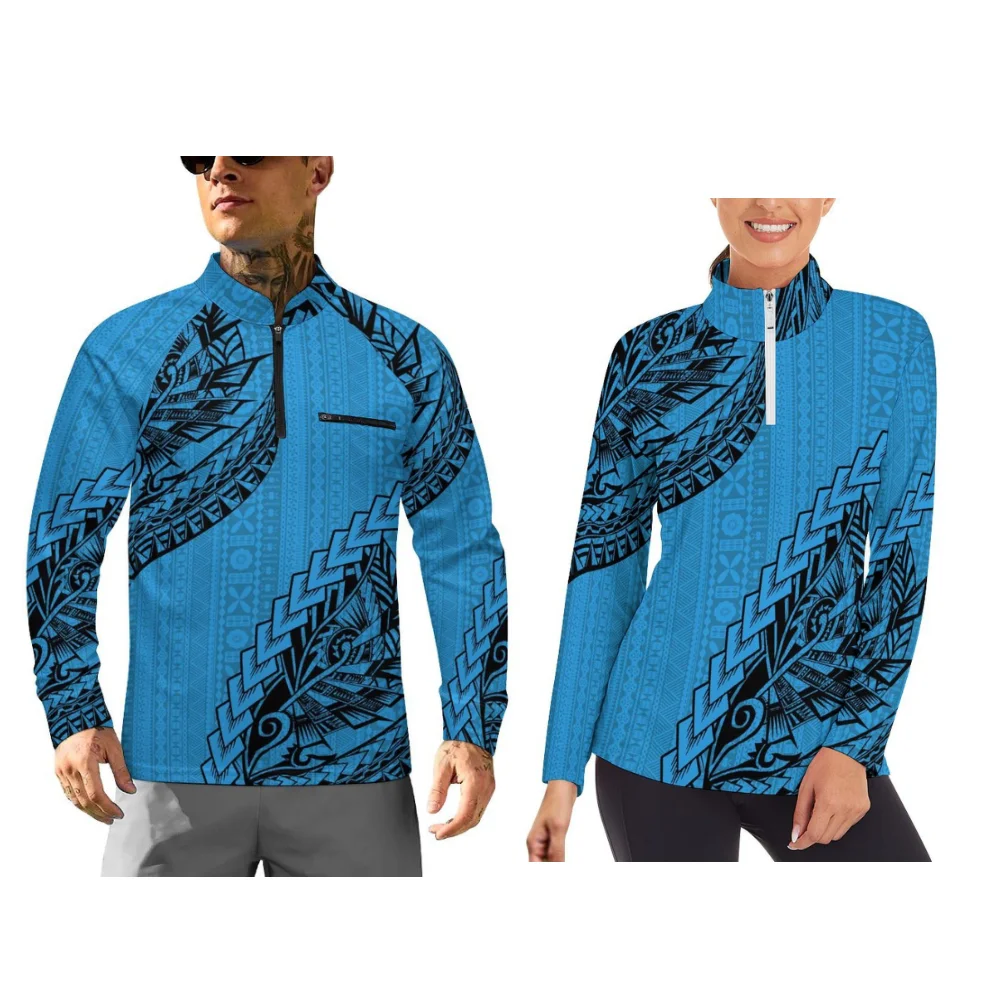 

Polynesian Long-Sleeved Sportswear And Long-Sleeved Sports Couple Outfits Can Be Customized With Patterns