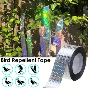 2,4 cm de large, 50 m de long, flash réfléchissant pour effrayer les oiseaux, répulsif audible, ruban répulsif pour pigeons, ruban dissuasif, verger pour lutte antiparasitaire. 8 meilleures ventes de Rodape - No 6