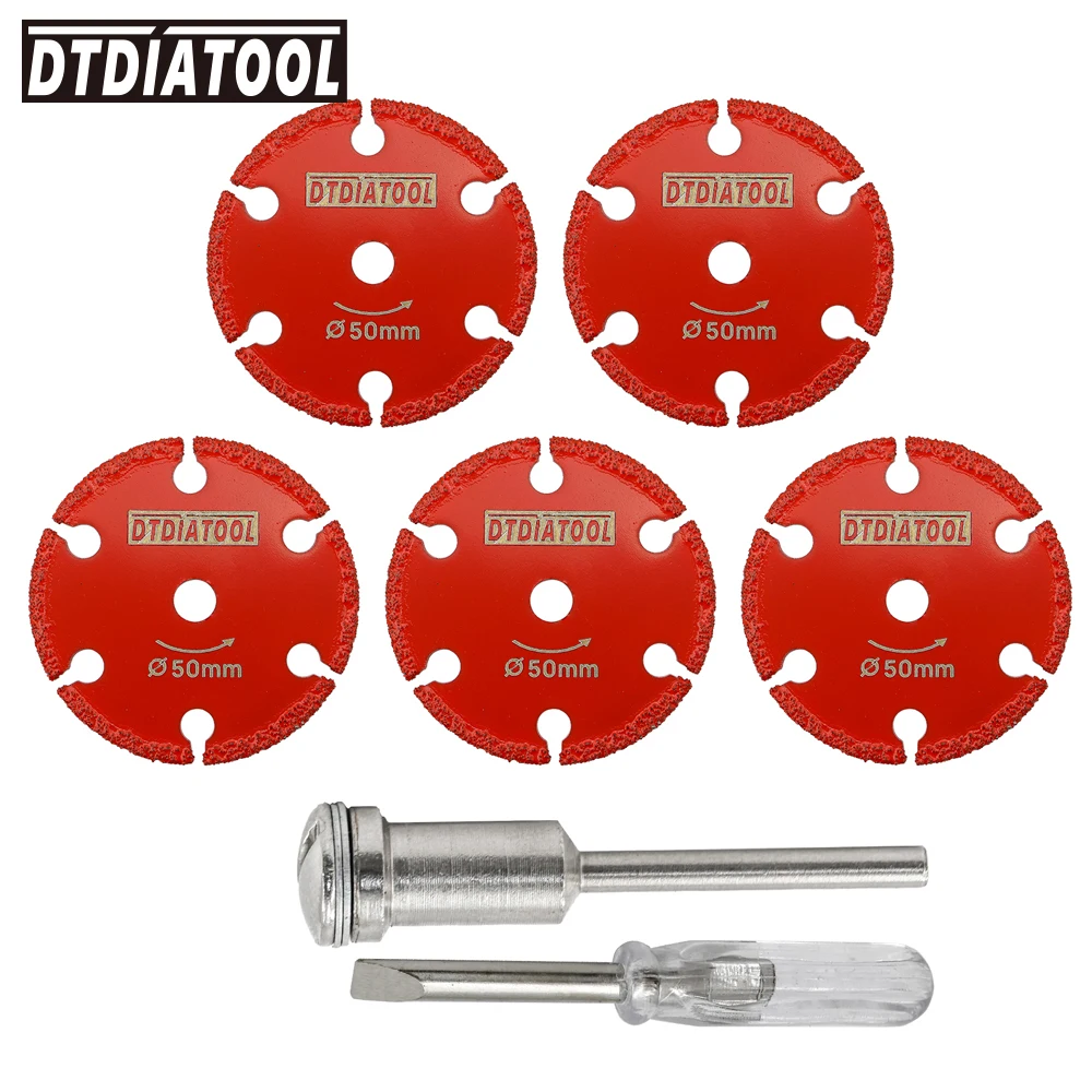 DT-DIATOOL Diamond Mini Cut Disc Set 30/40/50mm Iron Saw Blade Removable Shank Hand Tool Steel Metal Iron Pipe Nail Cut Plate view 4