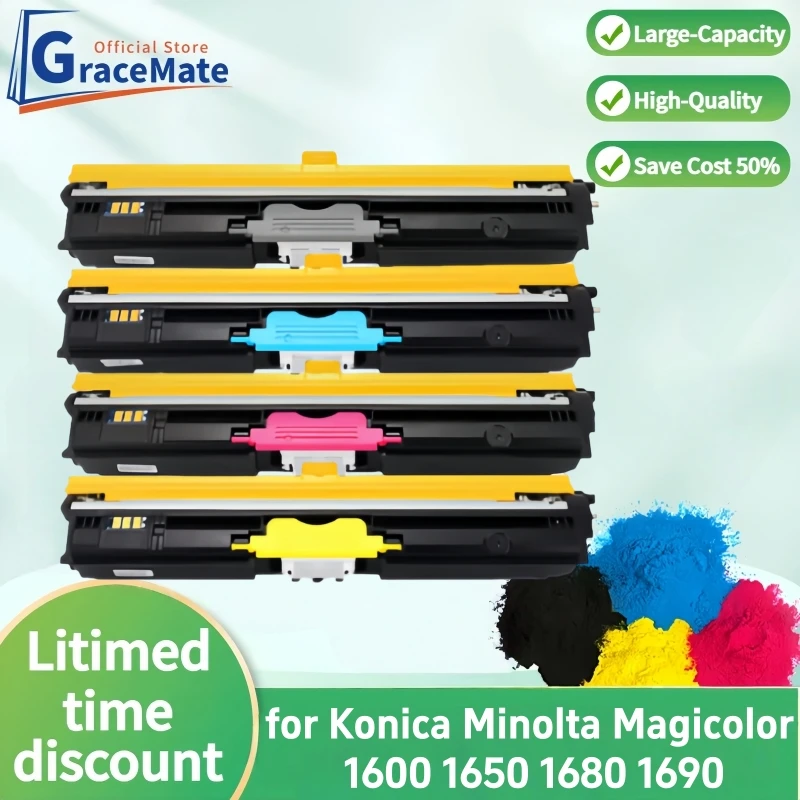 1 PCS Toner Cartridges for Konica Minolta Magicolor 1600 1650 1680 1690 1650EN 1680MF 1690MF 1700W Printer