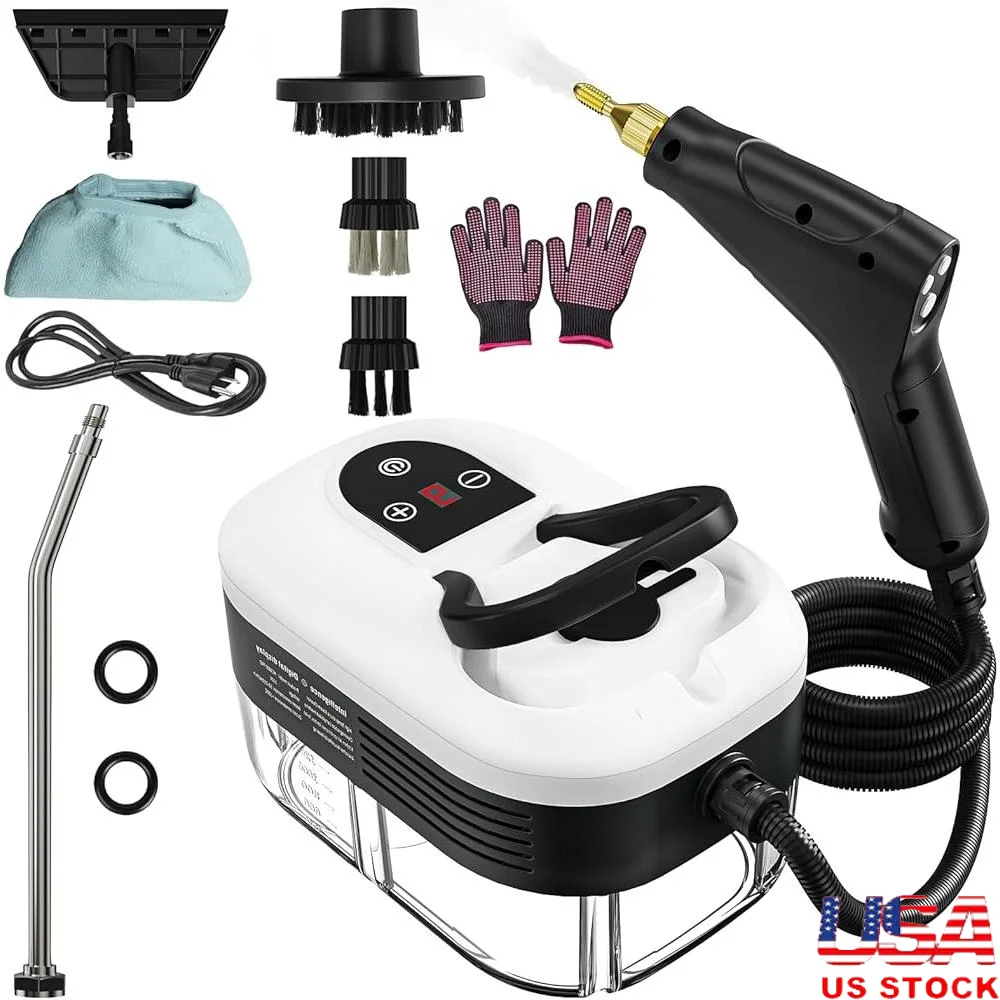 휴대용 스팀 청소기 2500W 휴대용 고압 청소기 빠른 가열 1.2L 물 탱크 6 레벨 조절 가능한 스팀 출력