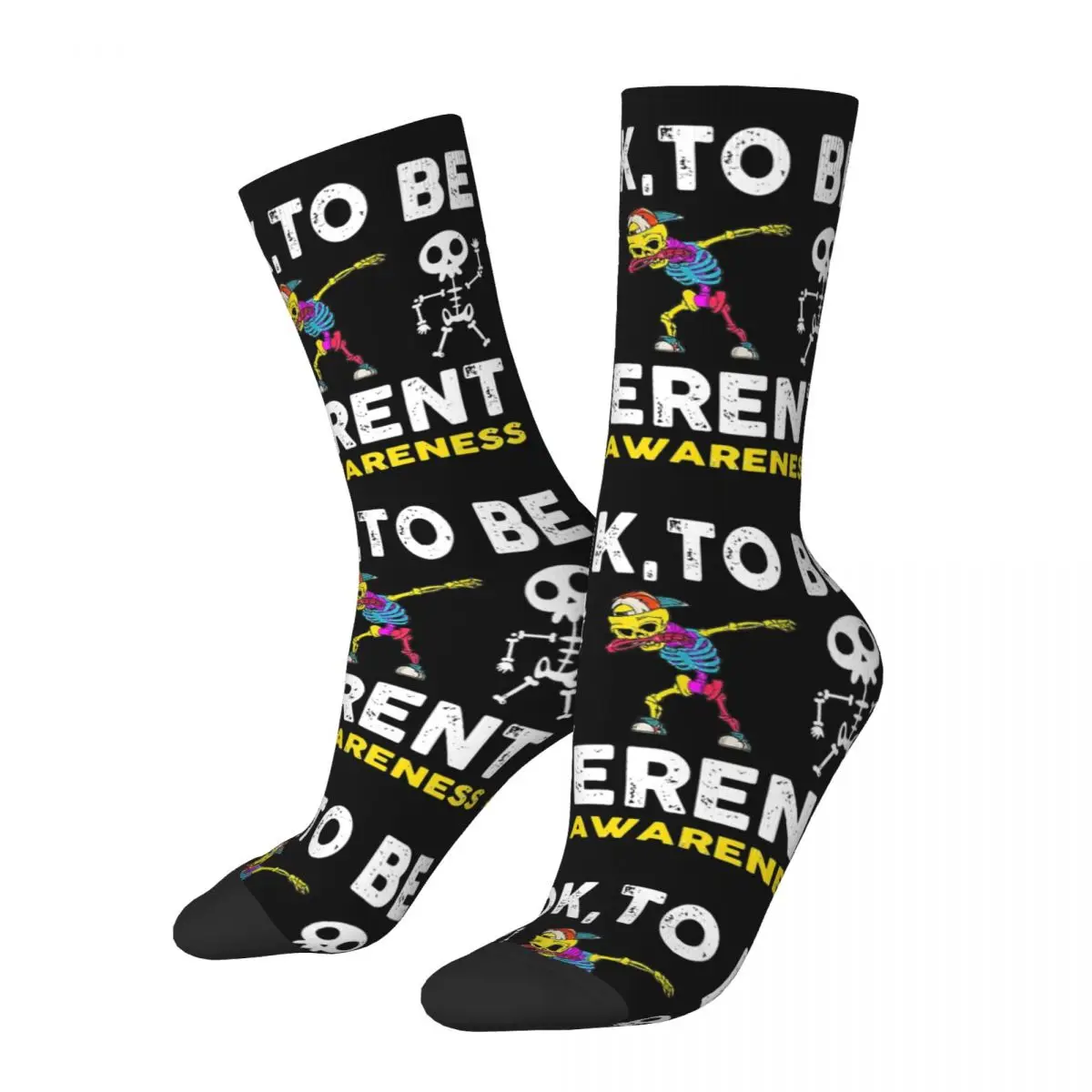 Its Ok To Be Different Dabbing Skeleton Autism Awareness Socks Men Women Polyester Funny Happy Socks Hip Hop Stockings Gift