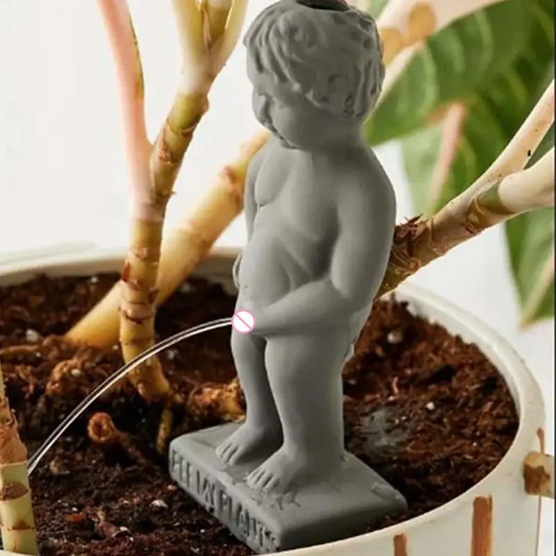 

Peeing Boy Statue Novelty Peeing Boy Sculpture Watering Stake Home Decor Pond Statue Plant Decor Peeing Boy Statue for Indoor