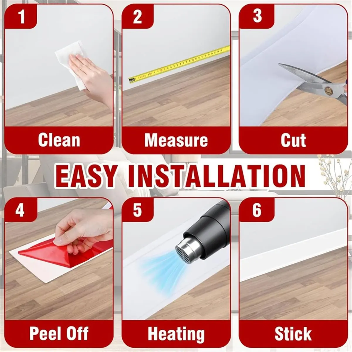 Utility Design Vinyl Wall Base Baseboard Molding Trim 4
