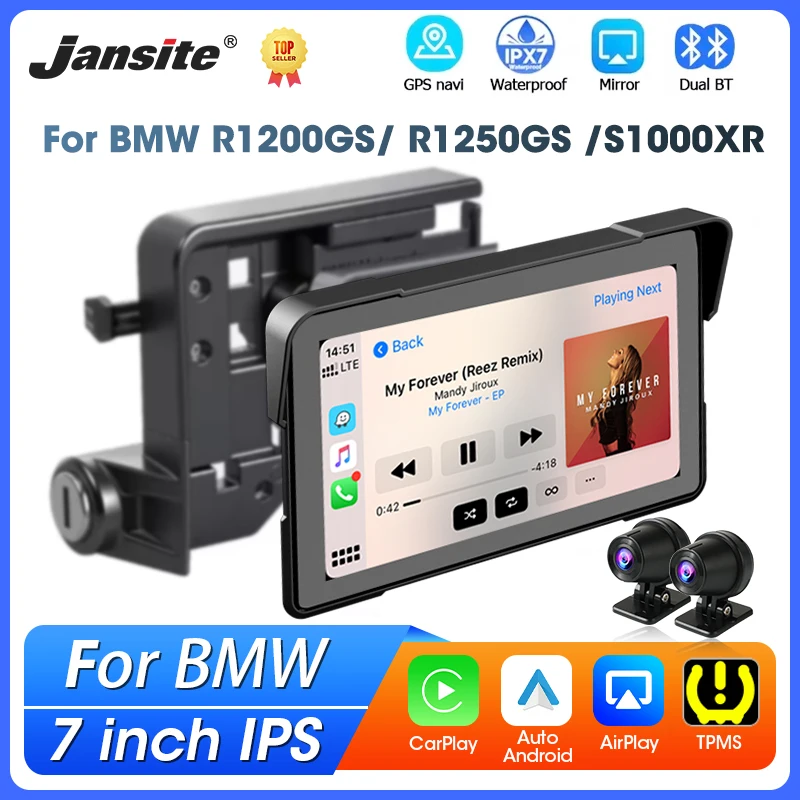 7 inch Motorcycle Screen For BMW GPS Navigation Wireless Carplay Android Auto Bluetooth For BMW R1200GS ADV/ R1250GS ADV/S1000XR