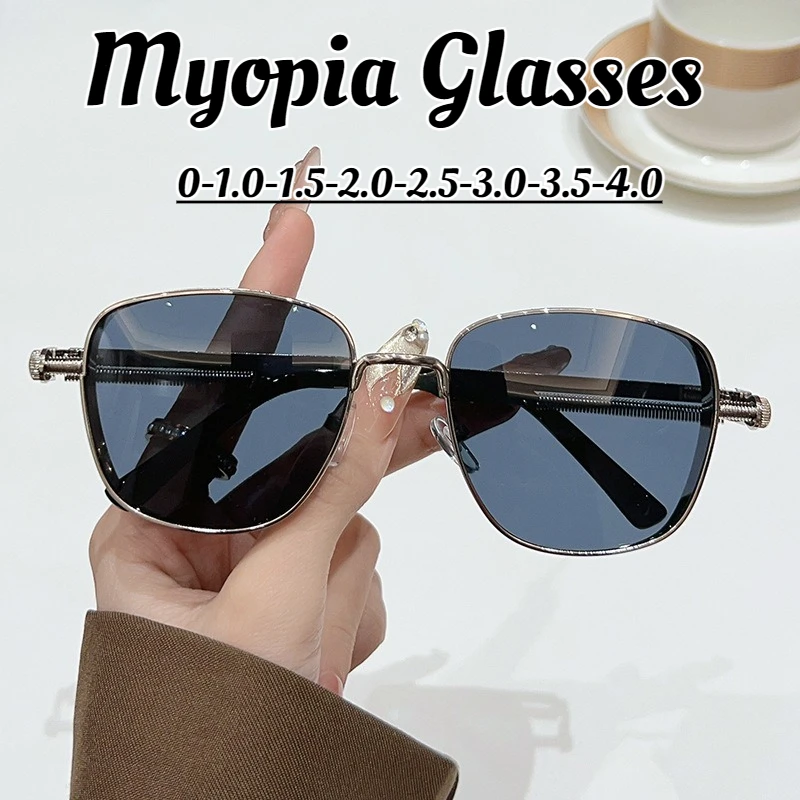 

Men's and Women's New Retro Square Myopia Glasses Outdoor UV400 Luxury Myopia Sunglasses Myopia Prescription Glasses -3.5-4.0