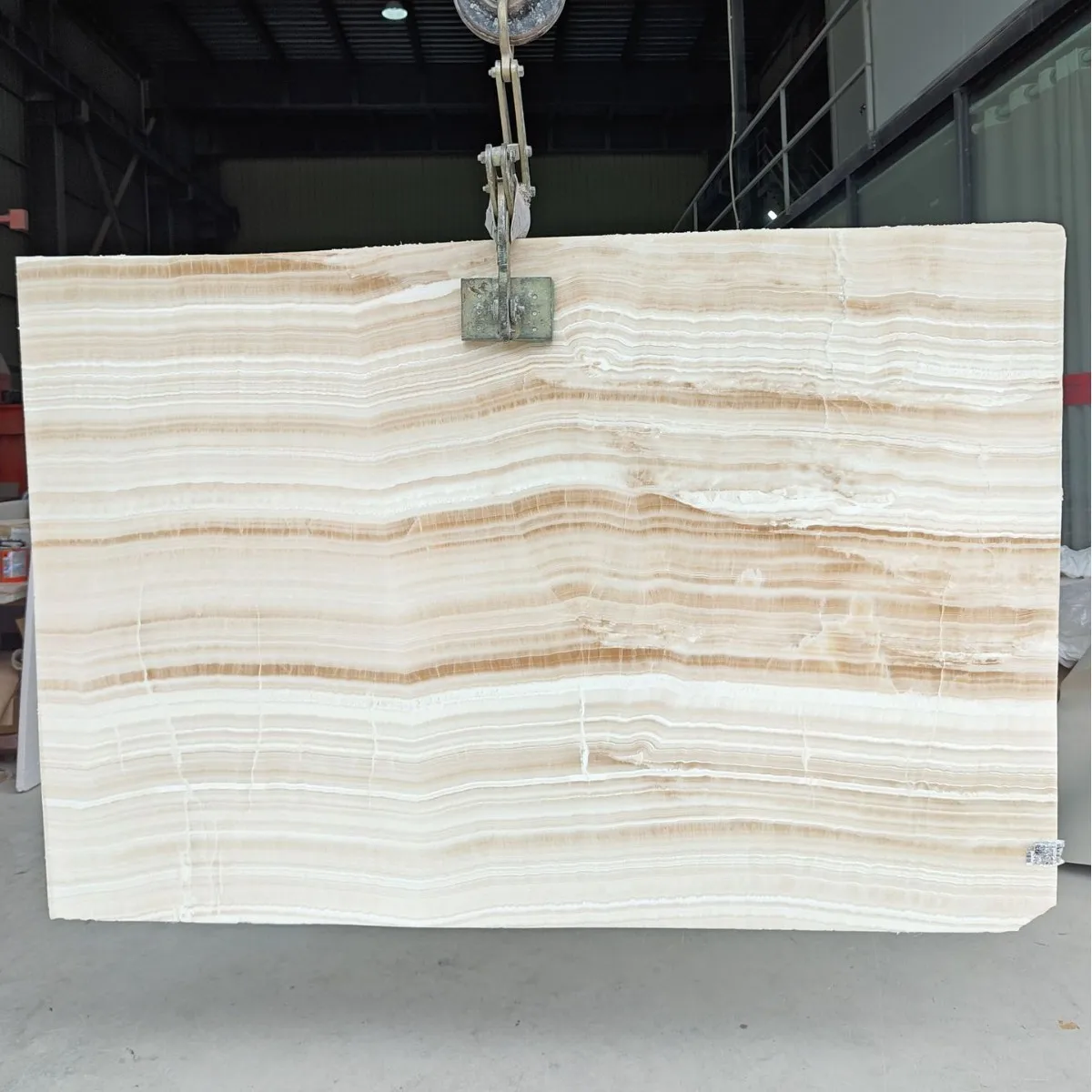 Natural striped jade large plate plate home improvement material white marble straight grain white jade