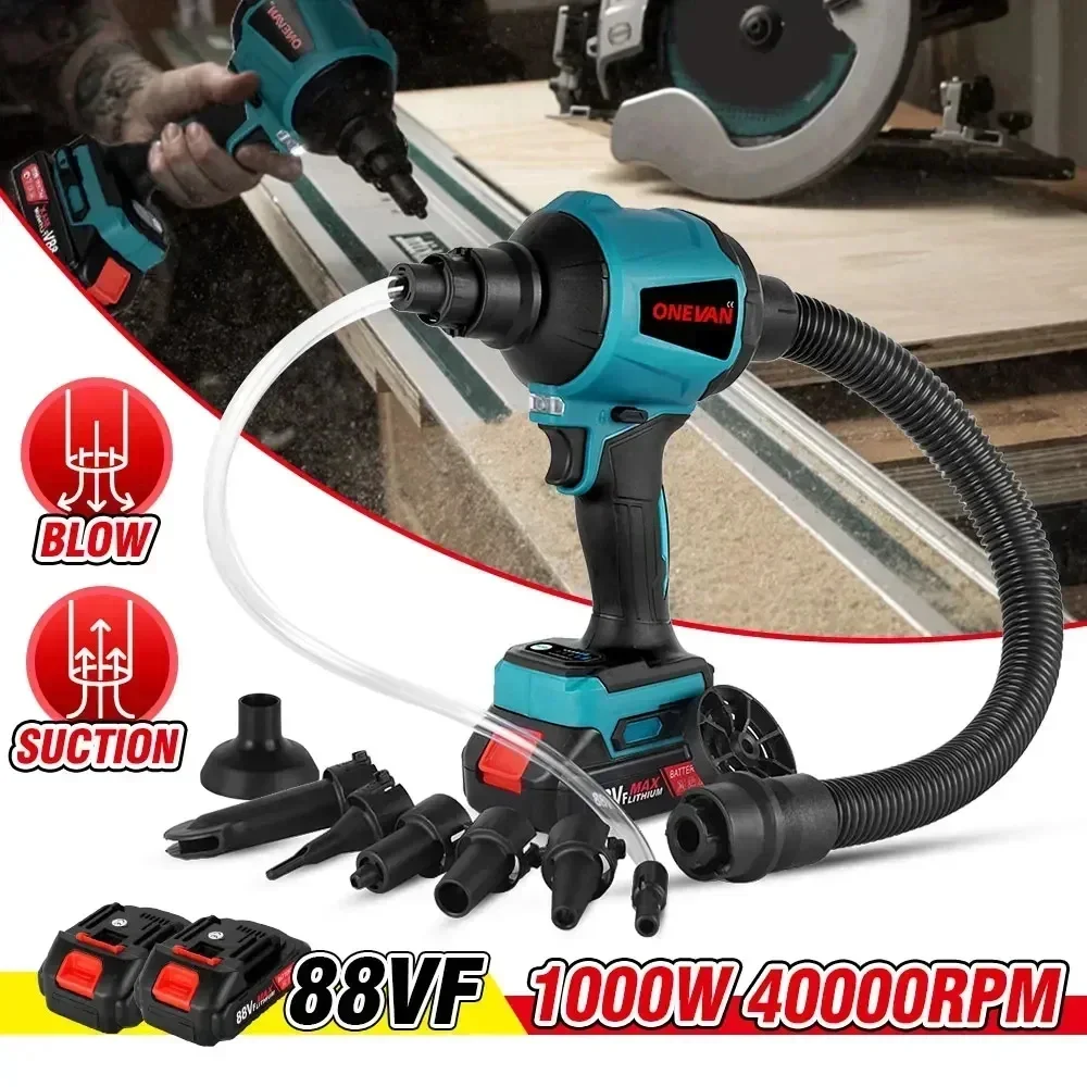 soprador de ar sem fio com bicos ferramenta de jardim para bateria makita 18v soprador de po a vacuo soprador de ar limpo 1000w 40000rpm 01