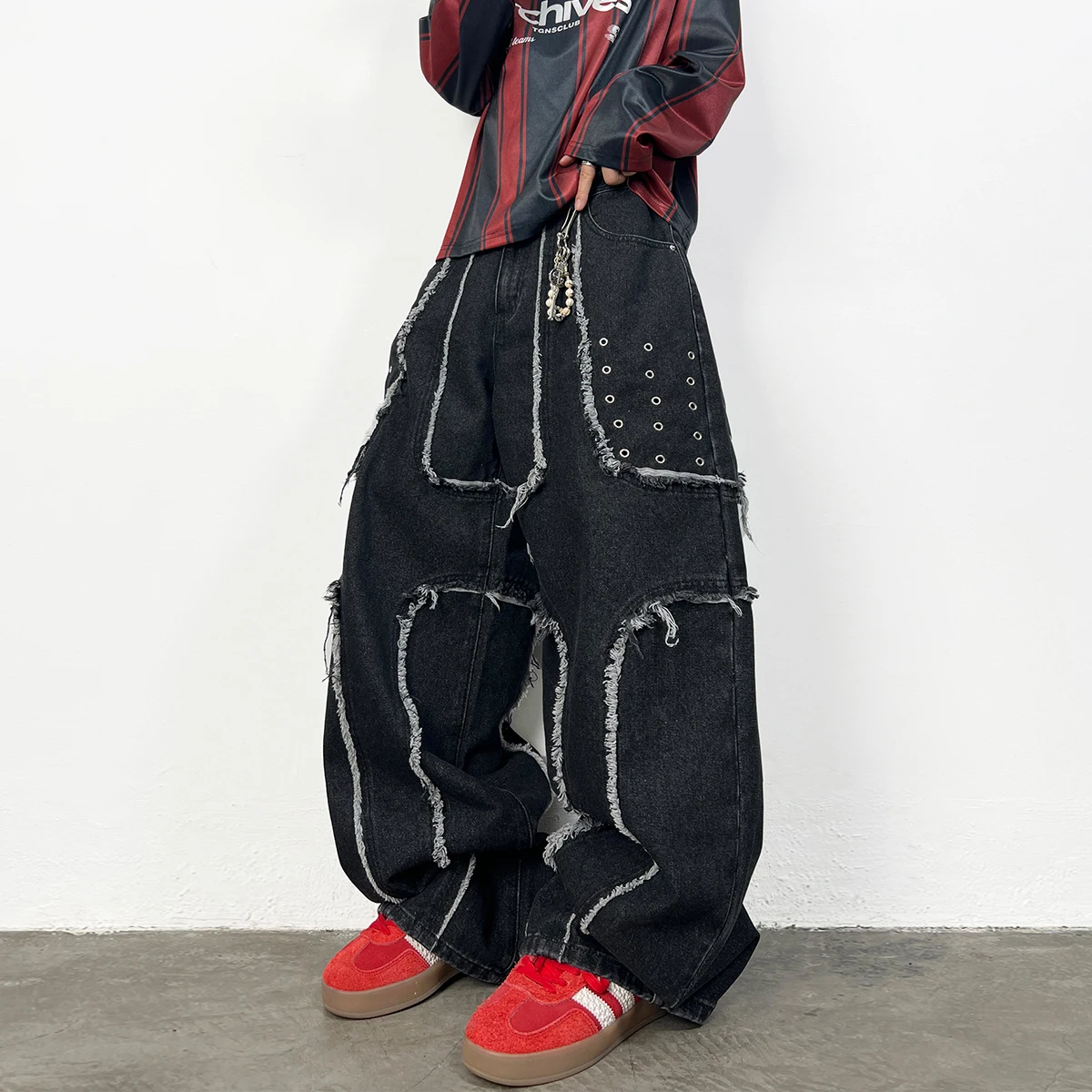 Men Accessories Shop - Herenjeans Retro Y2K streetwear jeans met