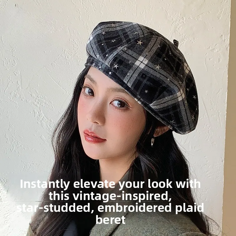 Popular Fashion Autumn New Literary and Retro Star Beret Female Korean Versatile Atmosphere Age-reducing Foreign Pumpkin Hat