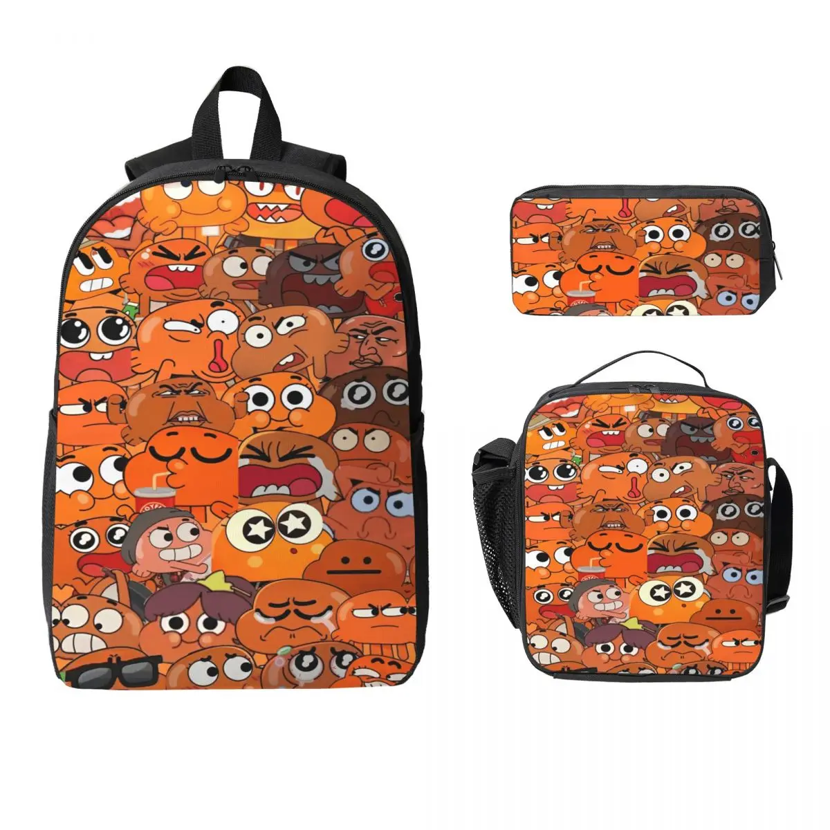 

Набор школьных сумок The Amazing World Of Gumball Theme для детей, сумки для ручек, наборы рюкзаков с ланч-бокс для школьников, рюкзак