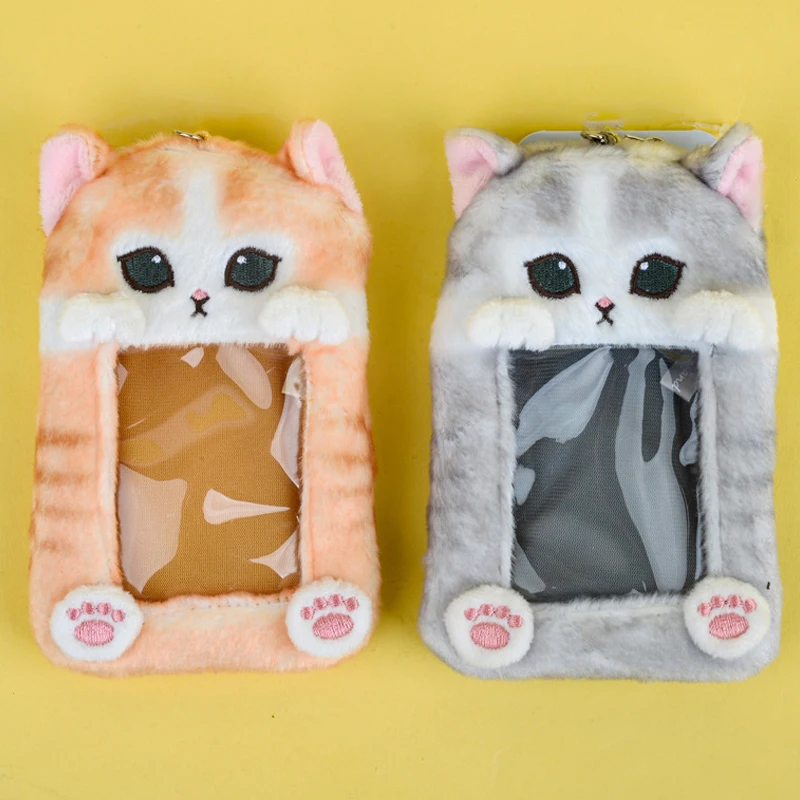 Simpatico squalo gatto ragazze donne peluche porta carte di credito con portachiavi simpatico cartone animato porta carte di credito ID banda di credito protezione della carta