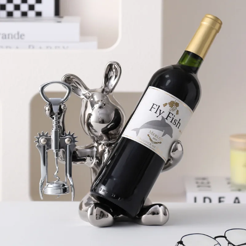 Creative Light Luxury Rabbit Red Wine Shelf, Living Room TV Cabinet, Wine Cabinet Decoration, Home Decoration, New Home Gift