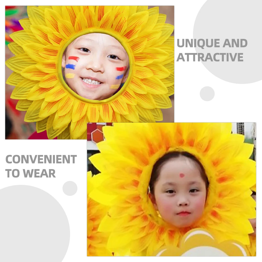 

1 set Sunflower Headgear for Party Dance Costume Funny Flower Hat Cosplay Prop Soft Cloth Material Comfortable Headpiece