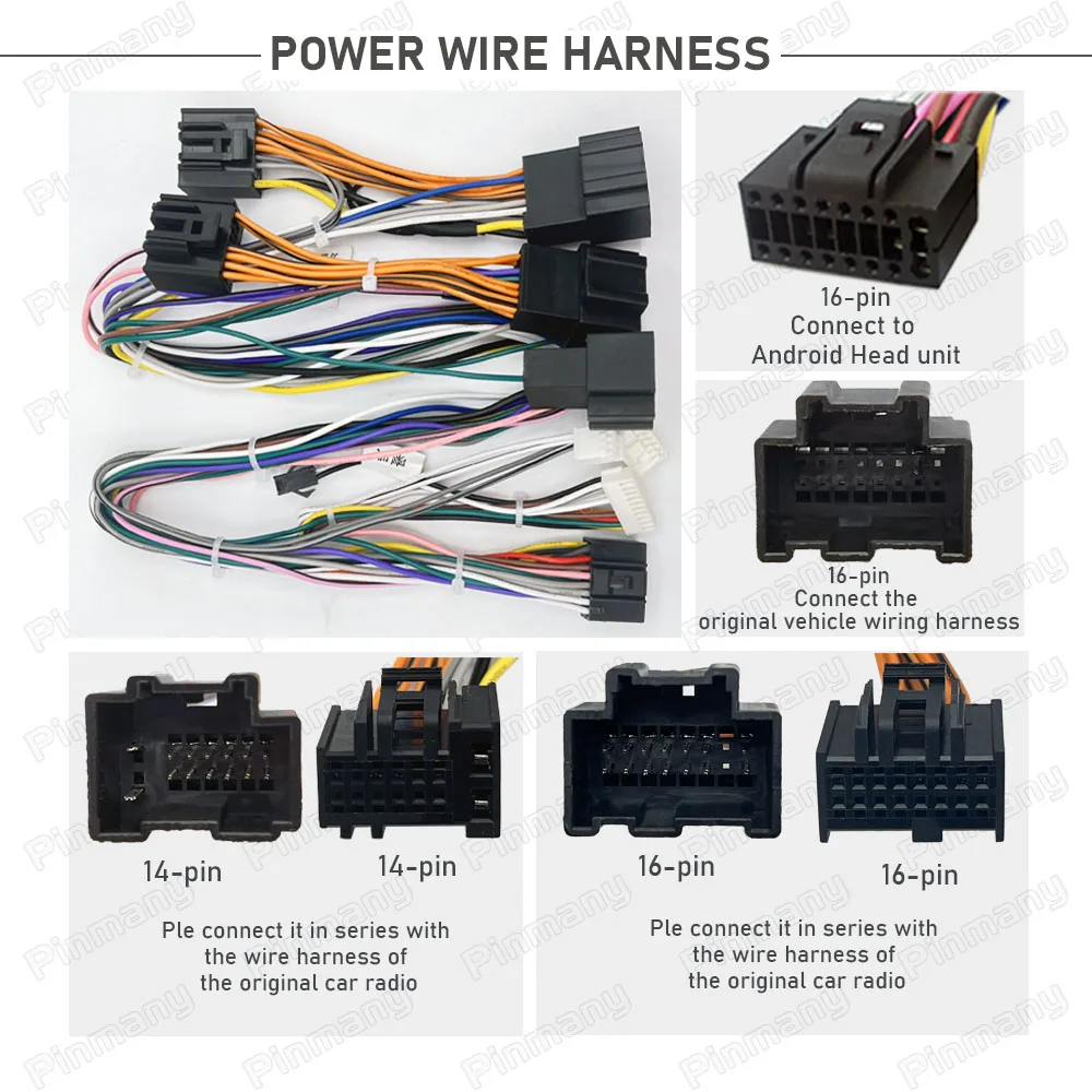 Kabel Radio Mobil Unit Kepala Android 16-Pin Adaptor Rangkaian Kabel Daya Dekoder CAN Bus GMC16 untuk Chevrolet Captiva 2012 ~ 2017