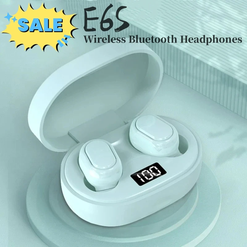 E6S Wireless Bluetooth Earphones TWS Headset Noise Cancelling Earphones with Microphone Headphones for Xiaomi Redmi