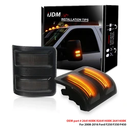 iJDM Amber Yellow LED Side Mirror Marker Lamps Compatible With For 2008-2016 Ford F250 F350 F450 F550 Turn Signal Lamp 12V