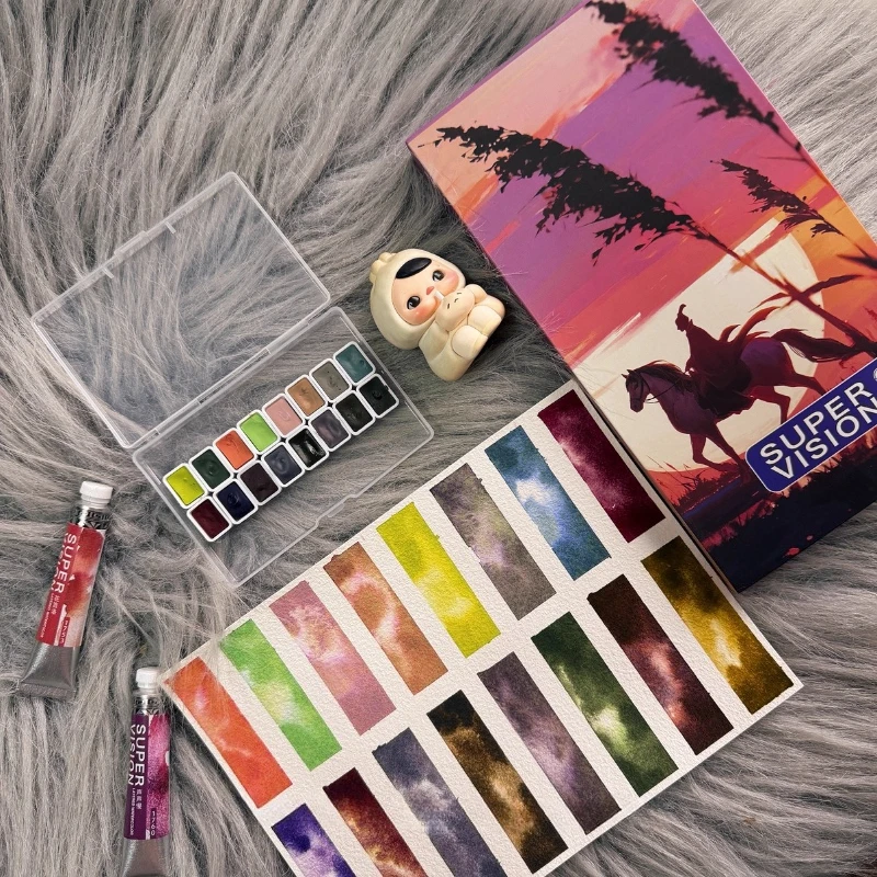 New SuperVision Layered Color Watercolor Pigment 16 Colors 0.5/1/2ML Portable Watercolor Packaging Student Painting Art Supplies