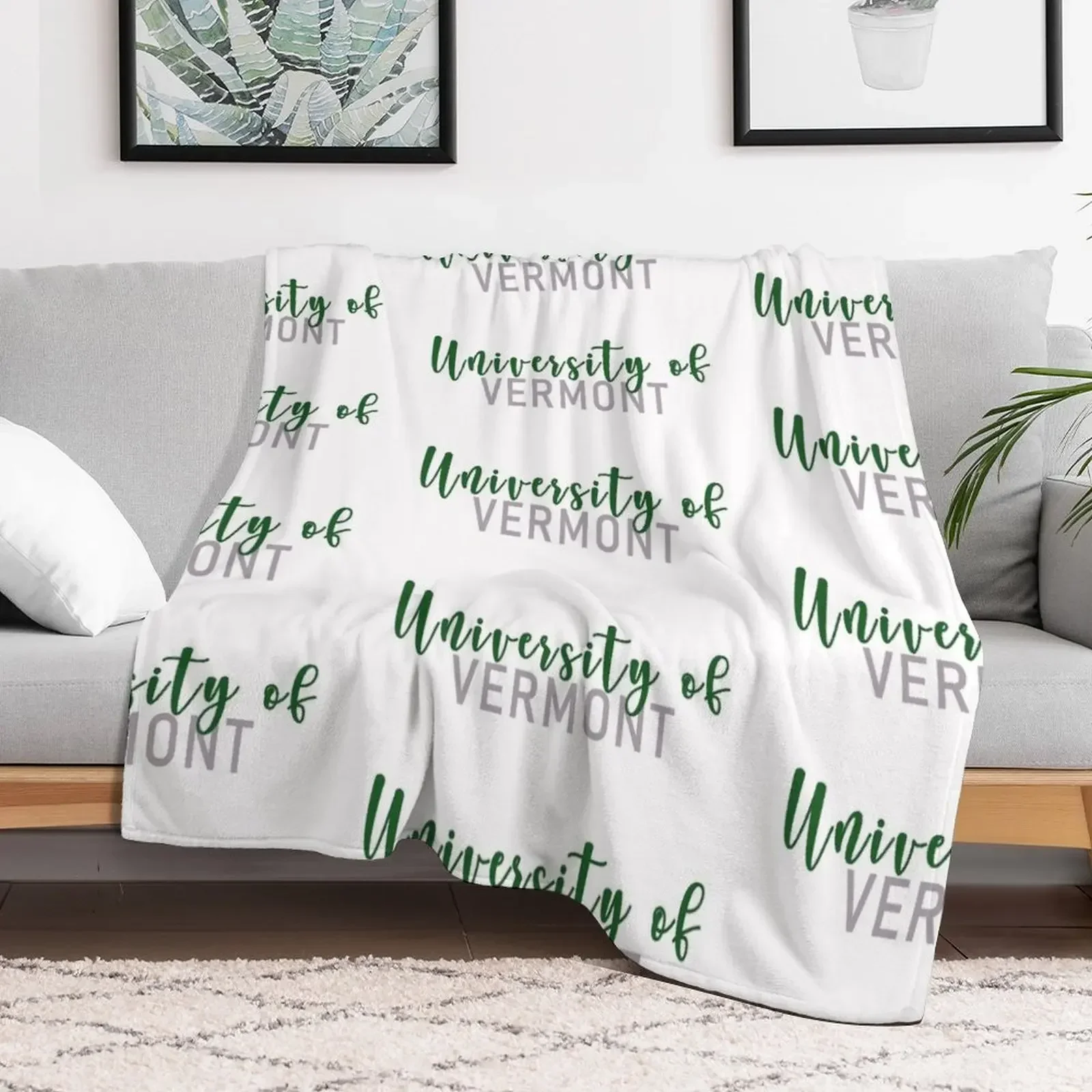 

University of Vermont! Throw Blanket wednesday sofa bed Cute Blankets Soft Plaid Travel christmas gifts Blankets