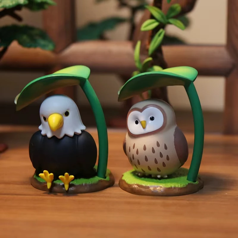 Hiding Rain Bird Blind Box Anime Action Figure Cute Mascot Birds Budgerigar Owl Shoebill Eagle Desktop Decoration Girls Gifts view 5