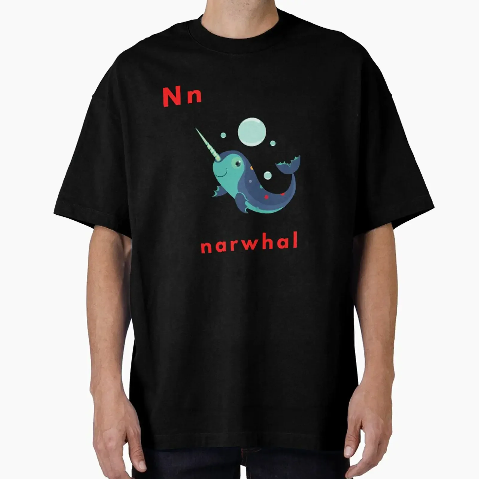 Narwhal designed and sold by BerthyEirls vintage Washed Slightly designer clothes Soft fashion Versatile Casual Breathable