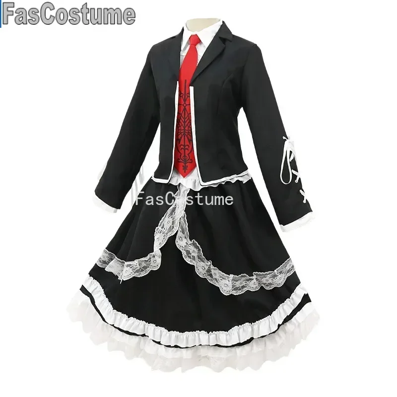 Dangaronpa سيليستيا Ludenberg تأثيري Dangaronpa زي مدرسي المرأة هالوين مجموعة كاملة القوطية لوليتا زي حفلة #3