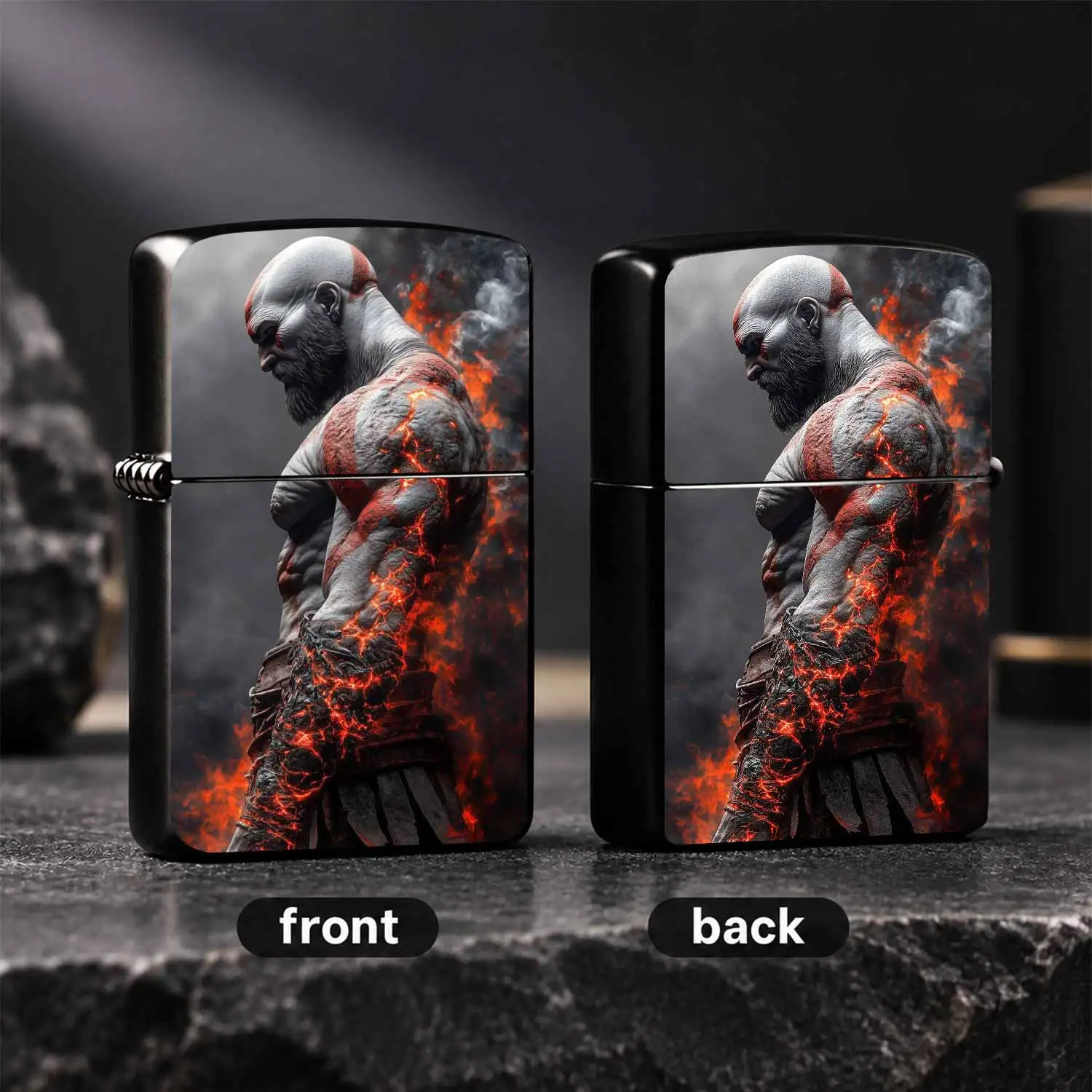 God Of War Themed Creative Portable Lighter, Cool Lava Crack Stylish Game Peripheral, Multi-Scenario Usable Daily Carry Decor, Unique Hardcore Style Gift For Game Lovers, Exquisite Collectible Practical Accessory For Any Occasion A Humorous