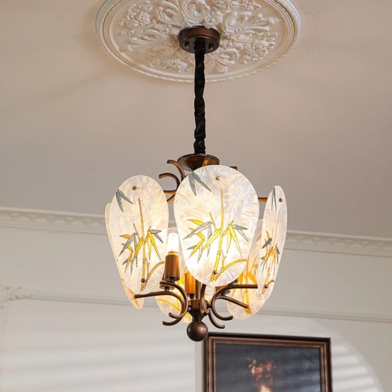 

Retro Enamel Colored Pendant Lights Song Dynasty Aesthetic Lamps New Chinese Style Cafe Restaurant Antique Style LED Chandeliers