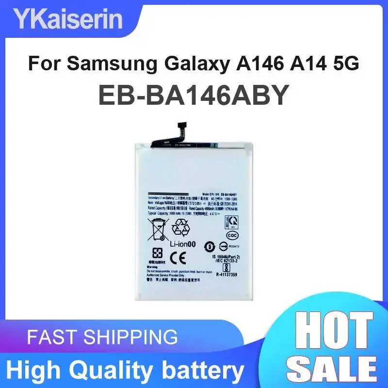 

Аккумулятор для мобильного телефона Samsung Galaxy A146 A14 5G, 5000 мАч, EB-BA146ABY, экологически чистый