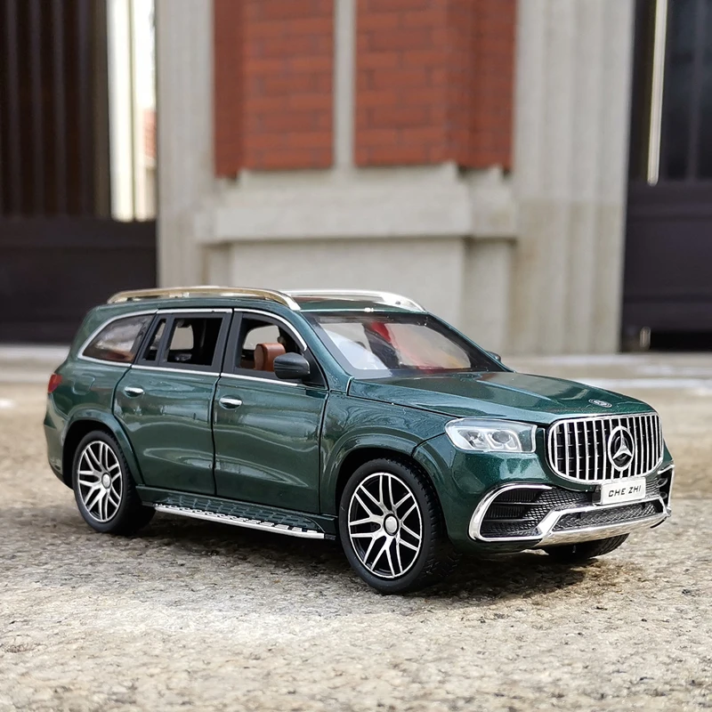 

Модель внедорожника GLS63 1:24 из сплава, имитация звука и света, украшение для автомобиля, детская игрушка, подарок