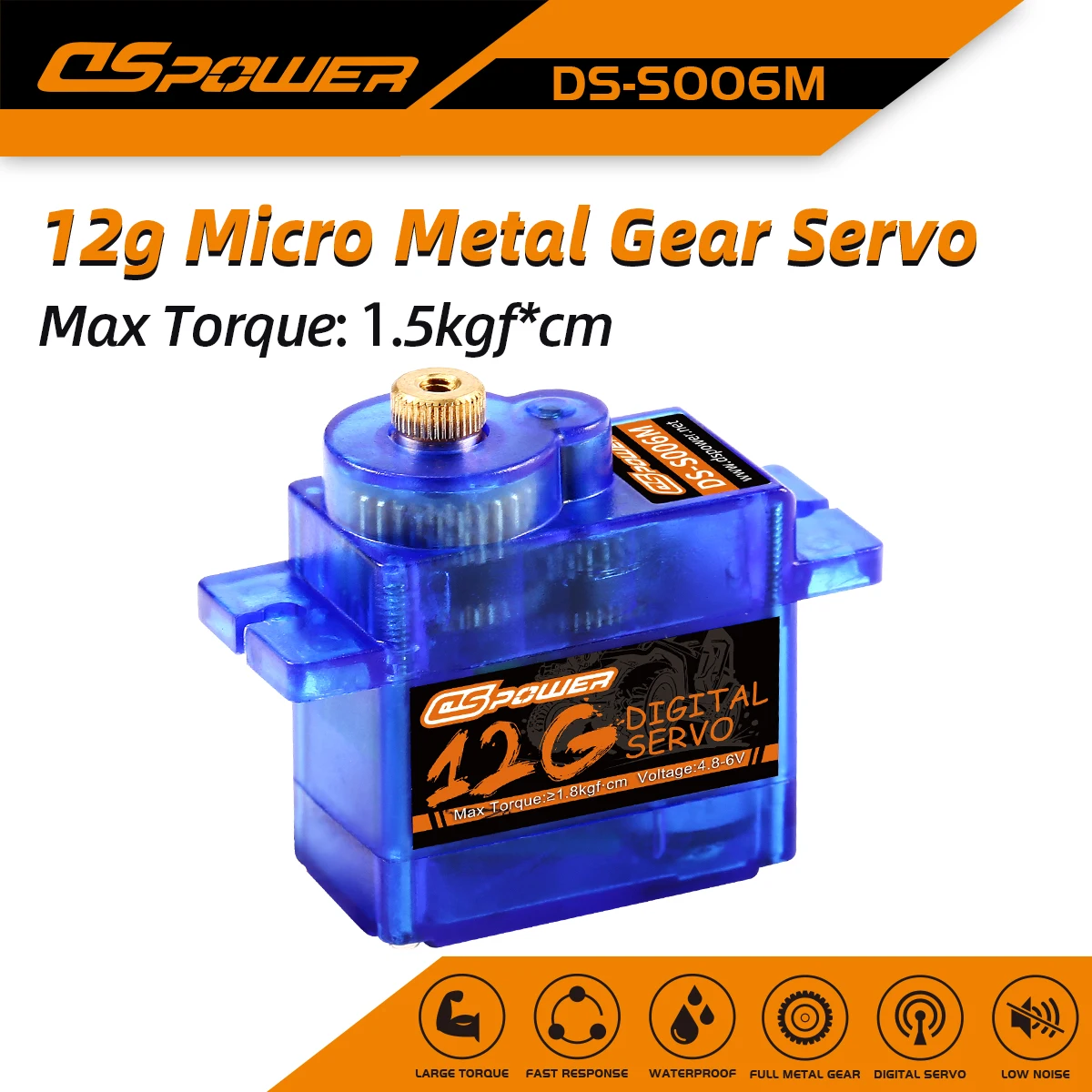 

DSpower SG90 MG90S 9g 12g Mini Micro Servo Motor Metal gear Servo for 450 Helicoper SCX24 RC Car WLtoys axial trx Airplane