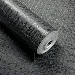 40cm Crocodile Wallpaper Charcoal Black Textured Wallpaper Embossed Contact Paper Dark Wall Decor Modern Wallpaper for Bedroom