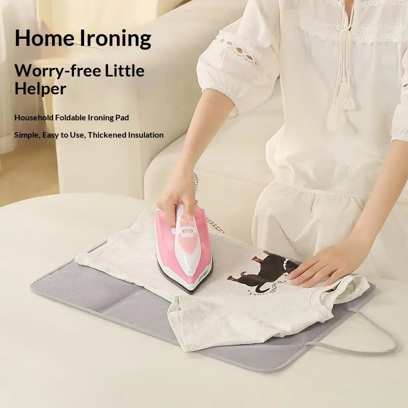 Ironing Mat Portable Folding Ironing Blanket Thick Heat Resistant Travel Clothes Protector Board Table Top Laundry Pad