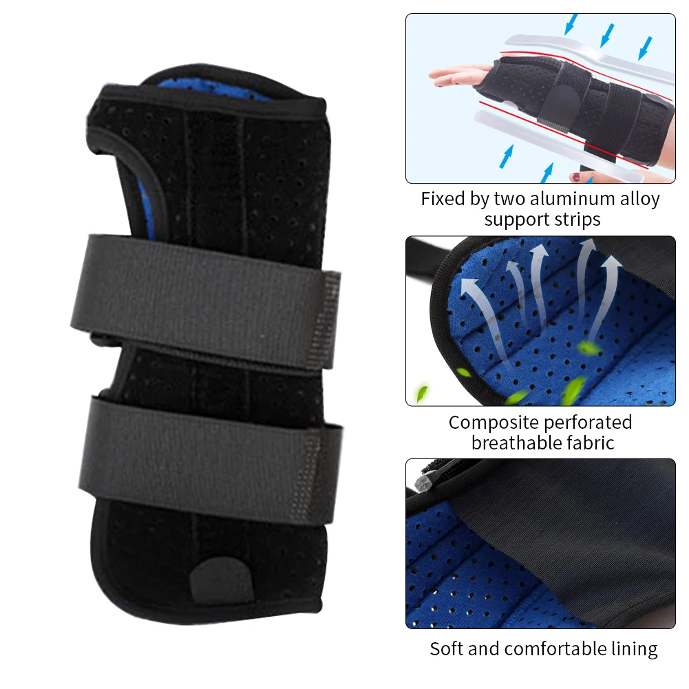 Soporte transpirable extraíble para verano, tendinitis derecha e izquierda, alivio del dolor, túnel carpiano ajustable, férula para muñeca, soporte suave para hombre y mujer