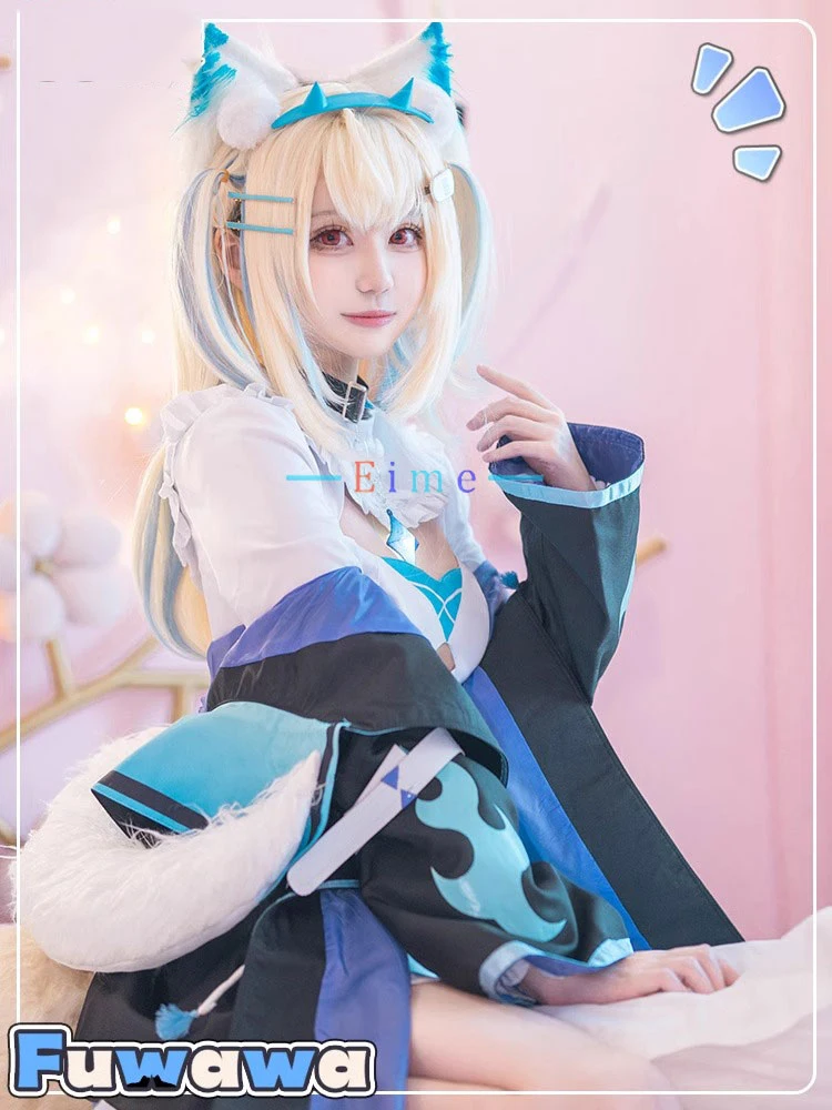 Fuwawa Abyssgard Cosplay Costume Vtuber Cosplay Dress Sexy Party Suit With Tail Halloween Carnival Uniforms Custom Made