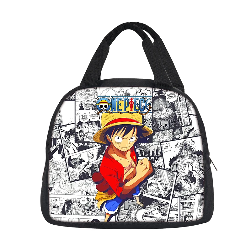 ONE PIECE Monkey D. Luffy Handbag Insulated Lunch Bag Student Bento Food Container Bags Reusable Thermal Cooler Lunch Box