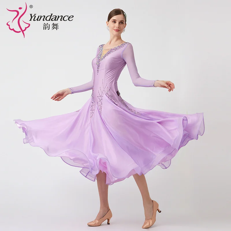 M-23056-vestido de baile moderno para mujer, traje con diamantes de imitación, colores variados, salón de baile, estándar nacional, Vals, competición, actuación, nuevo