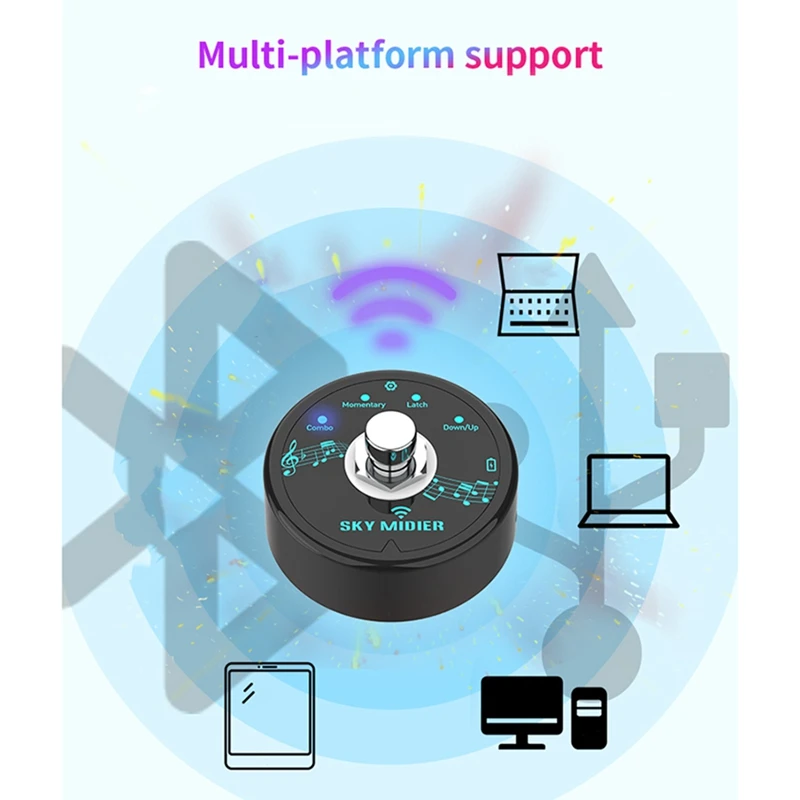 Bluetooth 5.1 Wireless  MIDI Controller Rechargeable MIDI Foot Controller Pedal Wireless MIDI System