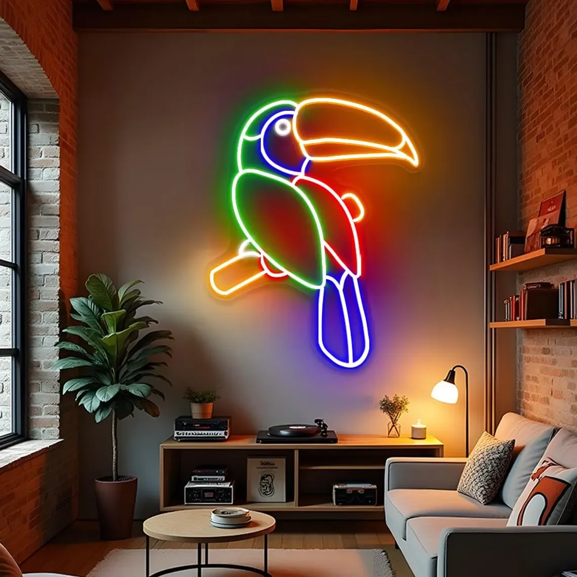 Toucan Neon Sign Toucan Bird Bar Neon Sign,Beach Neon Sign,  Tropical Bird Wall Art Home Coffee Bar Shop Art Decor
