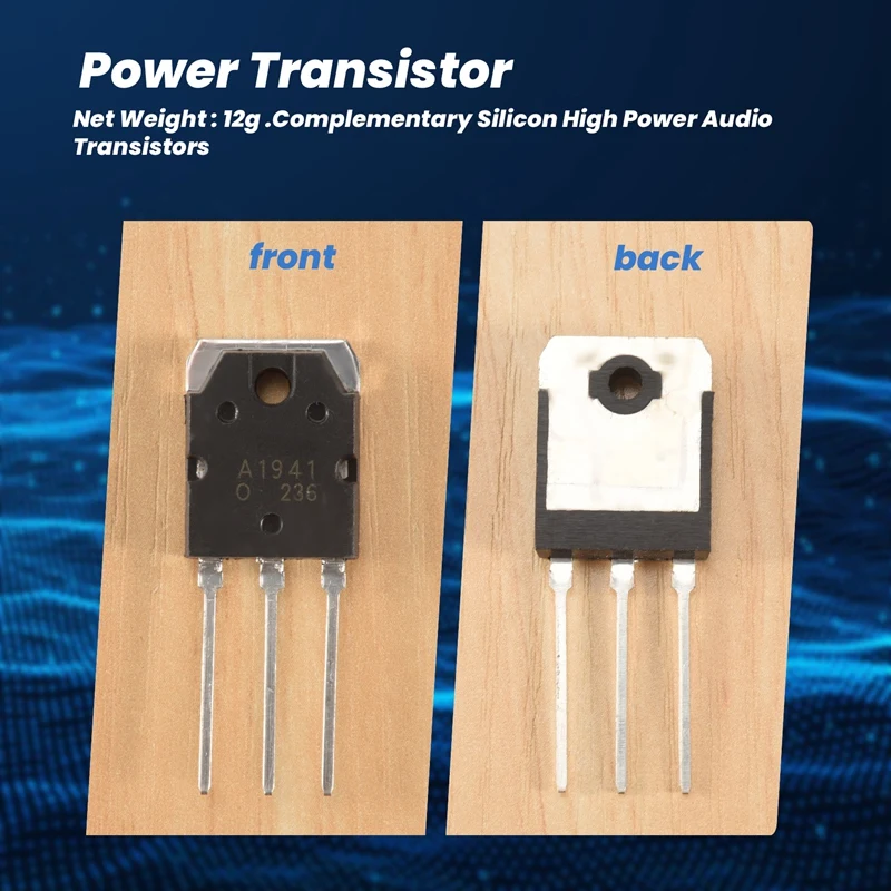 Transistor au silicium amplificateur de puissance, paire A1941 + C5contem10A 200V