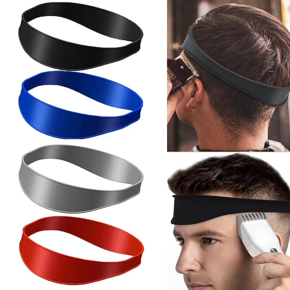 

Home Haircuts Curved Silicone Haircut Band for DIY Hair Trimming Neckline Shaving Template and Hair Cut Guide Hair Styling Tool