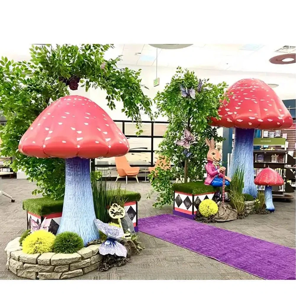 Mushroom ModelNew Inflatable  With Led Lights Artificial Inflatable Mushroom Plant Balloon Blow Up Flower For Outdoor Decoration