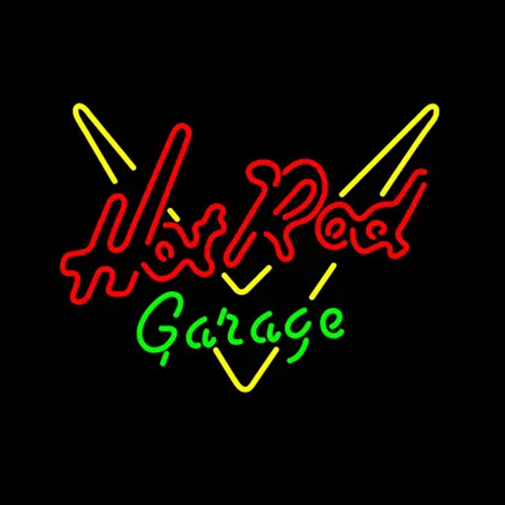 Hot Rod Garage Neon Light Sign Custom Handmade Real Glass Tube Bar Company Store Decor Display Lamp On Wall 17