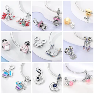 سحر باندورا مطلي بالفضة للنساء ، قطط اليراع ، الصلبان ، البوم ، صائد الأحلام ، الخرز ، القلادة ، سوار متدلي ، مجوهرات ، صالح أصلي أعلى 6 مبيعات لريش الصقر - رقم 1