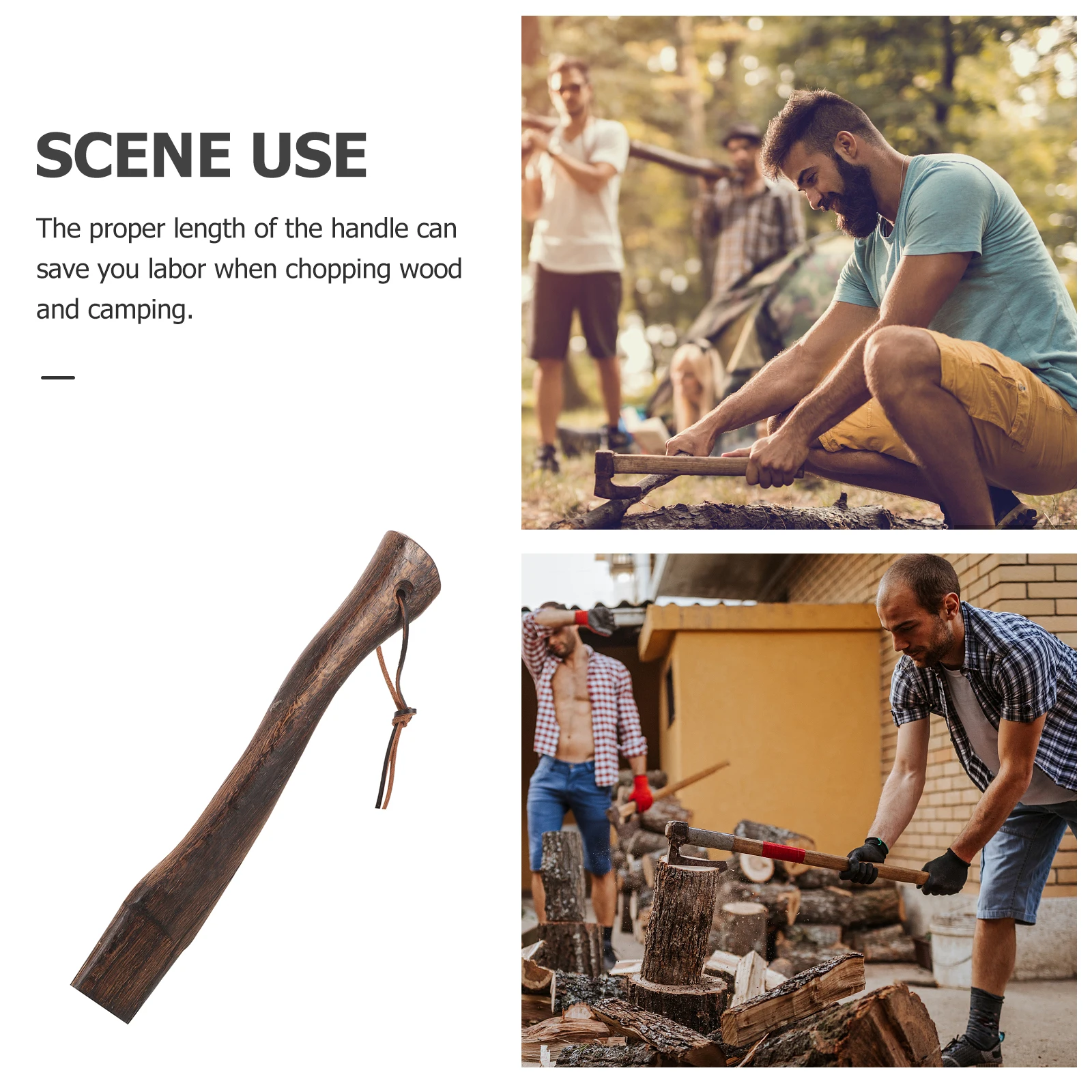 مقبض فأس صغير بديل مقبض فأس خشبي قوي ناعم بدون نتوءات سهل التركيب لأدوات يدوية لأداة فأس الخشب #6